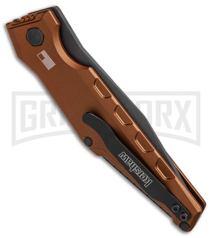 Kershaw Launch 7 Galyean Earth Brown Automatic Knife - Black Plain 2 Kershaw Launch 7 Galyean Earth Brown Automatic Knife - Black Plain - Image 2