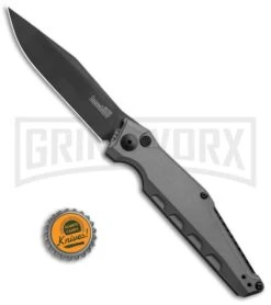 Kershaw Launch 7 Galyean Gray Automatic Knife - Black Plain 9 Kershaw Launch 7 Galyean Gray Automatic Knife - Black Plain -Grind worx Kershaw Galyean Launch 7 Gray Black 7900GRYBLK BHQ 52153 jr bottlecap large