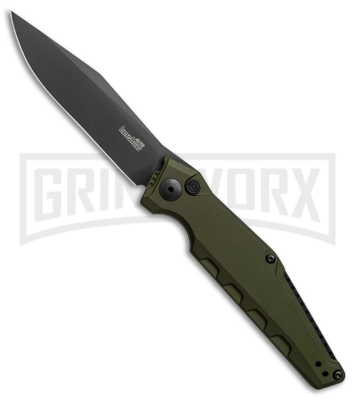 Kershaw Launch 7 Galyean OD Green Automatic Knife - Black Plain 1 Kershaw Launch 7 Galyean OD Green Automatic Knife - Black Plain