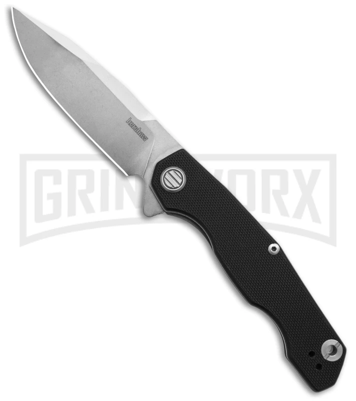 Kershaw Inception Black G-10 Liner Lock Knife - Stonewash Plain 1 Kershaw Inception Black G-10 Liner Lock Knife - Stonewash Plain
