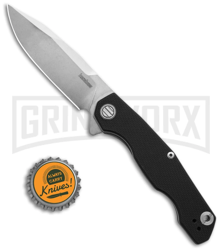 Kershaw Inception Black G-10 Liner Lock Knife - Stonewash Plain 4 Kershaw Inception Black G-10 Liner Lock Knife - Stonewash Plain - Image 4