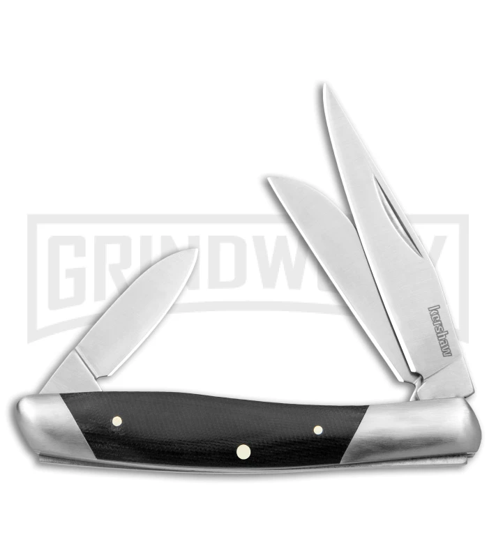Kershaw Iredale Black Micarta Slip Joint Knife - Satin Plain 1 Kershaw Iredale Black Micarta Slip Joint Knife - Satin Plain