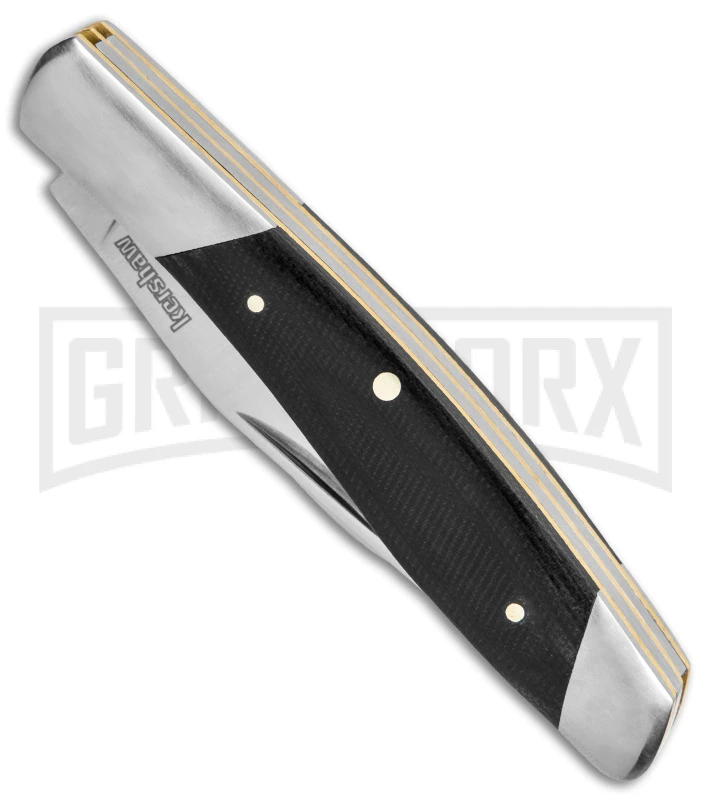 Kershaw Iredale Black Micarta Slip Joint Knife - Satin Plain 2 Kershaw Iredale Black Micarta Slip Joint Knife - Satin Plain - Image 2