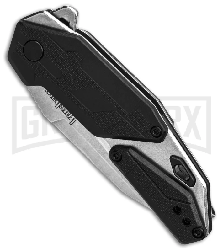 Kershaw Jetpack Black/Gray Spring Assisted Knife - Tanto Stonewash Plain 2 Kershaw Jetpack Black/Gray Spring Assisted Knife - Tanto Stonewash Plain - Image 2