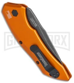 Kershaw Launch 1 Orange Aluminum Automatic Knife - Blackwash Plain 9 Kershaw Launch 1 Orange Aluminum Automatic Knife - Blackwash Plain -Grind worx Kershaw Launch 1 Auto Orange Aluminum BlackWash 7100OR BHQ 78323 jr side large 1