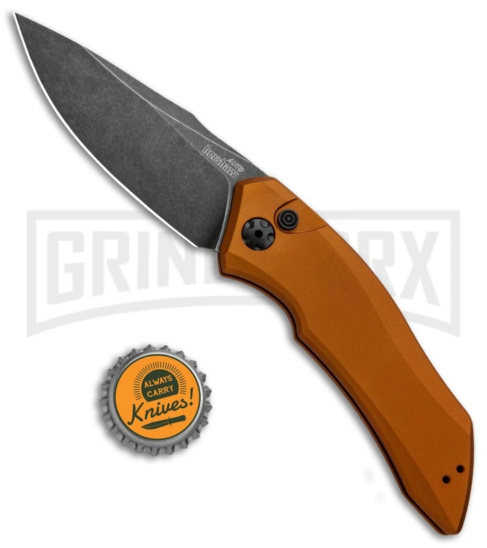 Kershaw Launch 1 Bronze Aluminum Automatic Knife - Blackwash Plain 4 Kershaw Launch 1 Bronze Aluminum Automatic Knife - Blackwash Plain - Image 4