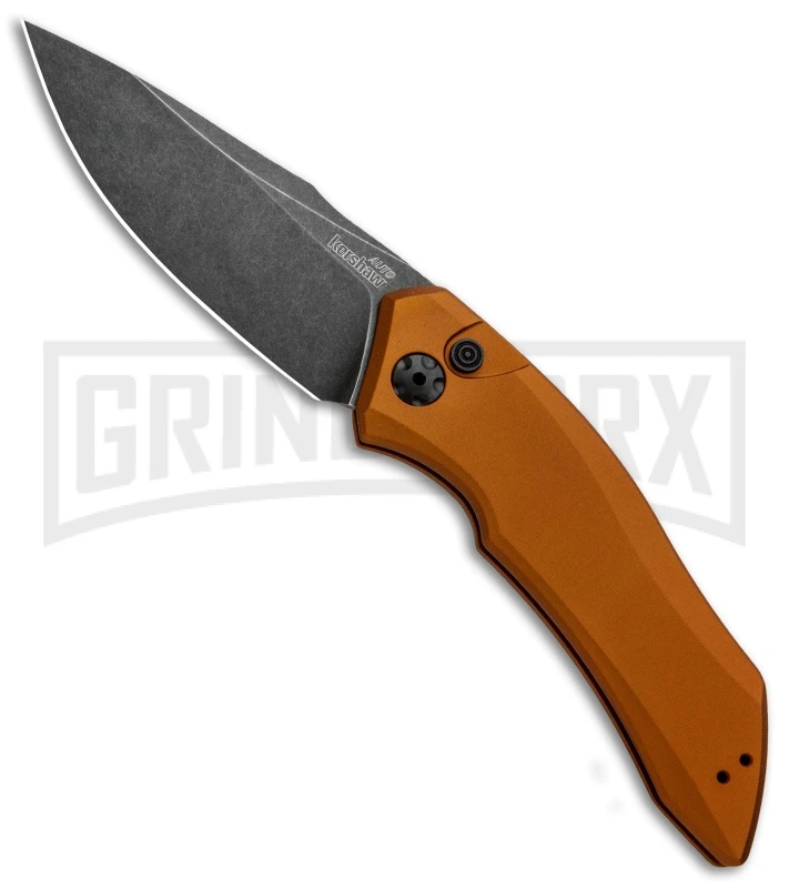 Kershaw Launch 1 Bronze Aluminum Automatic Knife - Blackwash Plain 1 Kershaw Launch 1 Bronze Aluminum Automatic Knife - Blackwash Plain