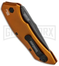 Kershaw Launch 1 Bronze Aluminum Automatic Knife - Blackwash Plain 9 Kershaw Launch 1 Bronze Aluminum Automatic Knife - Blackwash Plain -Grind worx Kershaw Launch 1 Automatic Bronze Aluminum BlackWash KER7100EBBW BHQ 91255 jr side large 1