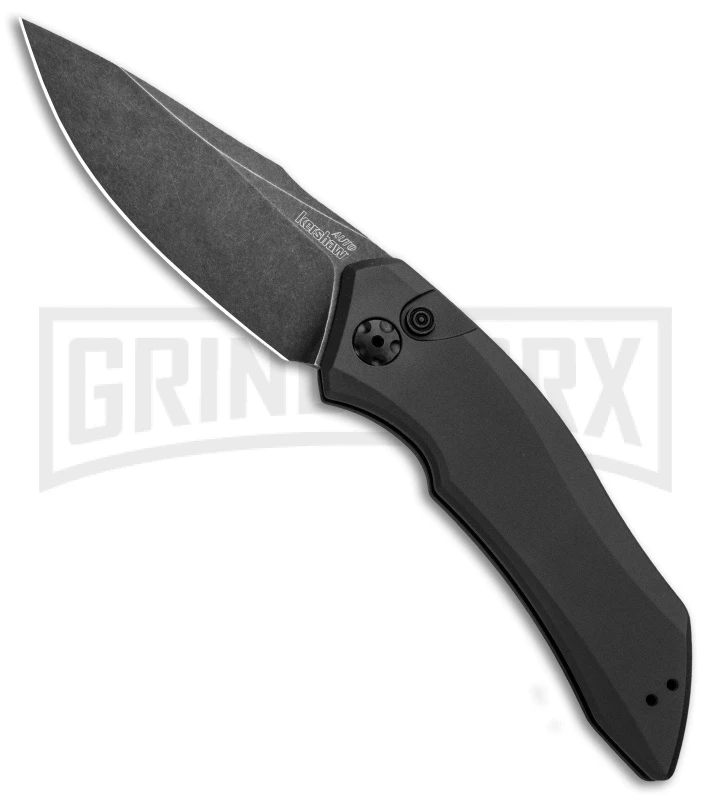 Kershaw Launch 1 Gray Automatic Knife - Blackwash Plain 1 Kershaw Launch 1 Gray Automatic Knife - Blackwash Plain