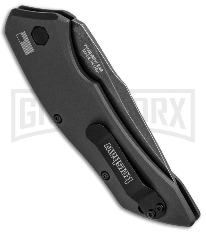 Kershaw Launch 1 Gray Automatic Knife - Blackwash Plain 3 Kershaw Launch 1 Gray Automatic Knife - Blackwash Plain - Image 3