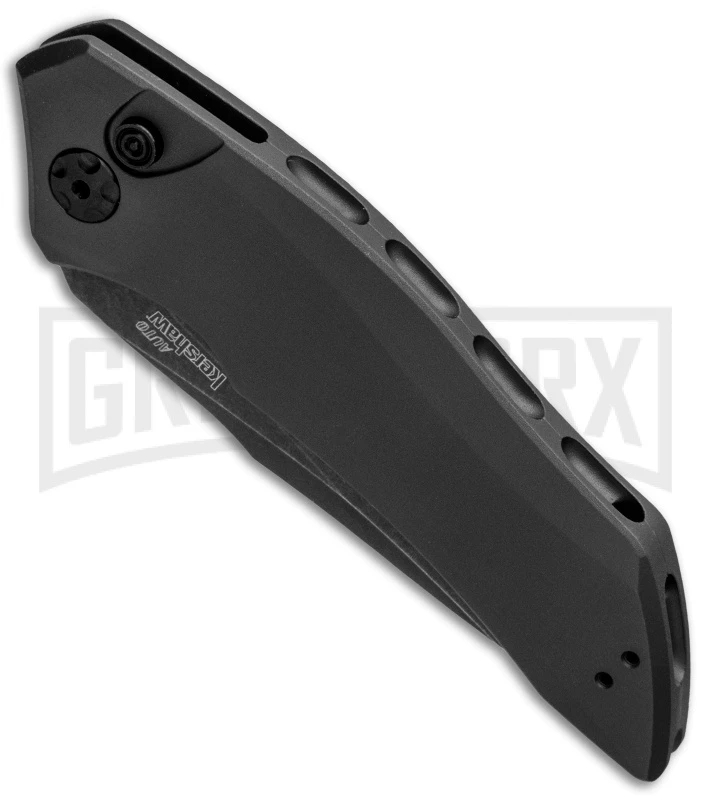 Kershaw Launch 1 Gray Automatic Knife - Blackwash Plain 2 Kershaw Launch 1 Gray Automatic Knife - Blackwash Plain - Image 2