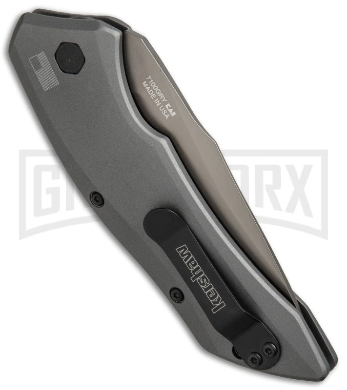 Kershaw Launch 1 Gray Automatic Knife - Gray DLC Plain 3 Kershaw Launch 1 Gray Automatic Knife - Gray DLC Plain - Image 3
