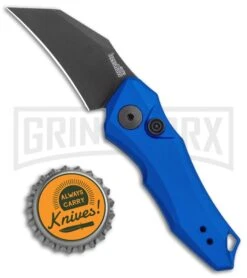 Kershaw Launch 10 Blue Automatic Knife CA Legal - Stonewash Plain 7 Kershaw Launch 10 Blue Automatic Knife CA Legal - Stonewash Plain -Grind worx Kershaw Launch 10 Auto Blue SW KER7350BLUBLK BHQ 115104 jr bottlecap large