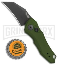 Kershaw Launch 10 Olive Green Automatic Knife CA Legal - Stonewash Plain 7 Kershaw Launch 10 Olive Green Automatic Knife CA Legal - Stonewash Plain -Grind worx Kershaw Launch 10 Auto Olive Green Black KER7350OLBLK BHQ 115105 jr bottlecap large
