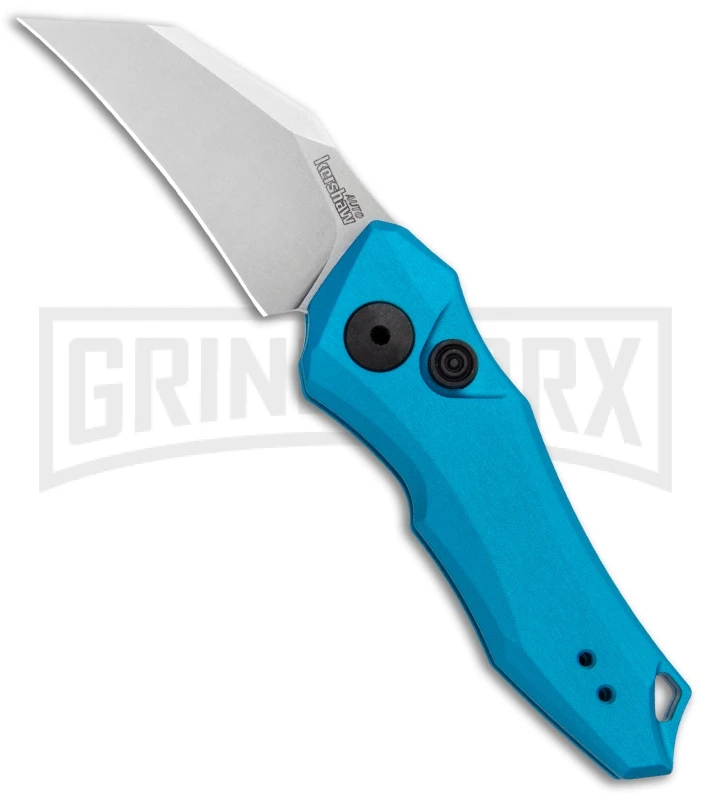 Kershaw Launch 10 Teal Automatic Knife CA Legal - Stonewash Plain 1 Kershaw Launch 10 Teal Automatic Knife CA Legal - Stonewash Plain