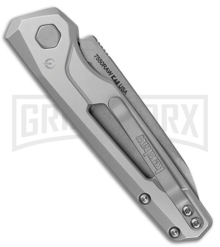 Kershaw Launch 11 Raw Aluminum Automatic Knife - Stonewash Plain 2 Kershaw Launch 11 Raw Aluminum Automatic Knife - Stonewash Plain - Image 2