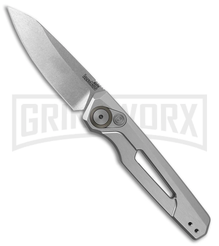 Kershaw Launch 11 Raw Aluminum Automatic Knife - Stonewash Plain 1 Kershaw Launch 11 Raw Aluminum Automatic Knife - Stonewash Plain