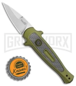 Kershaw Launch 12CA Legal OD Green Automatic Knife - SW Plain 7 Kershaw Launch 12CA Legal OD Green Automatic Knife - SW Plain -Grind worx Kershaw Launch 12 CA Legal Stiletto Automatic Knife OD Green 1.9 SW BHQ 117837 LS Bottlecap large 1