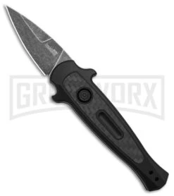 Kershaw Launch 12 CA Legal Black/Carbon Fiber Automatic Knife - Black SW Plain