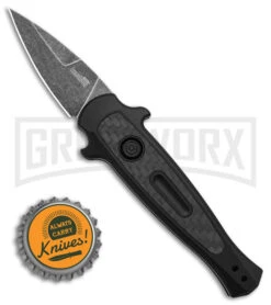 Kershaw Launch 12 CA Legal Black/Carbon Fiber Automatic Knife - Black SW Plain 7 Kershaw Launch 12 CA Legal Black/Carbon Fiber Automatic Knife - Black SW Plain -Grind worx Kershaw Launch 12 CA Legal mini Stiletto Automatic Knife Black CF 1in Black SW BHQ 145122 td size large