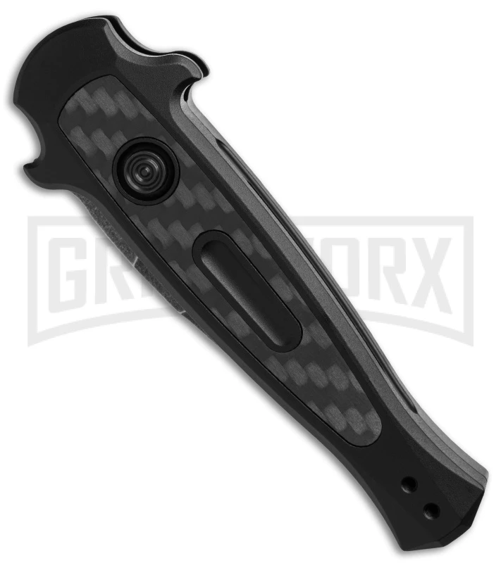 Kershaw Launch 12 CA Legal Black/Carbon Fiber Automatic Knife - Black SW Plain 2 Kershaw Launch 12 CA Legal Black/Carbon Fiber Automatic Knife - Black SW Plain - Image 2