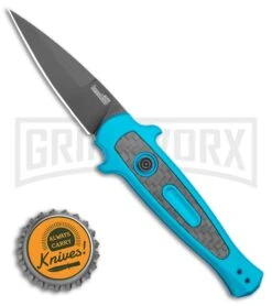 Kershaw Launch 12 Teal Aluminum Mini Stiletto Automatic Knife - Black Plain 7 Kershaw Launch 12 Teal Aluminum Mini Stiletto Automatic Knife - Black Plain -Grind worx Kershaw Launch 12 Mini Stiletto Automatic Knife Teal 2.5 Black KER7125TEALBLK BHQ 116323 LS Bottlecap large