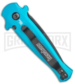 Kershaw Launch 12 Teal Aluminum Mini Stiletto Automatic Knife - Black Plain 6 Kershaw Launch 12 Teal Aluminum Mini Stiletto Automatic Knife - Black Plain -Grind worx Kershaw Launch 12 Mini Stiletto Automatic Knife Teal 2.5 Black KER7125TEALBLK BHQ 116323 LS Side large