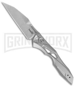 Kershaw Launch 13 Raw Aluminum Automatic Knife - Stonewash Plain