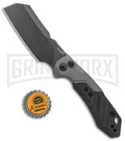 Kershaw Launch 14 Automatic Knife Cleaver Gray Aluminum - Black Stonewash Plain 7 Kershaw Launch 14 Automatic Knife Cleaver Gray Aluminum - Black Stonewash Plain -Grind worx Kershaw Launch 14 Auto Cleaver BlackWash 7850 BHQ 139777 jr bottlecap large