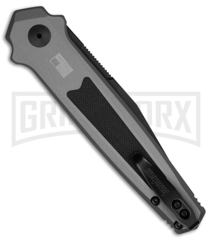 Kershaw Launch 17 Gray Aluminum/Black G-10 Automatic Knife - Black Plain 2 Kershaw Launch 17 Gray Aluminum/Black G-10 Automatic Knife - Black Plain - Image 2