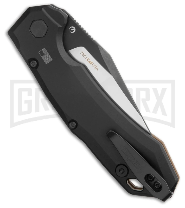 Kershaw Launch 19 Black Aluminum/Brown G-10 Automatic Knife - Two-Tone Plain 3 Kershaw Launch 19 Black Aluminum/Brown G-10 Automatic Knife - Two-Tone Plain - Image 3