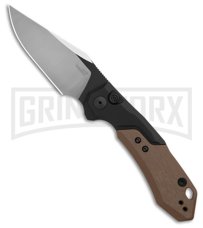Kershaw Launch 19 Black Aluminum/Brown G-10 Automatic Knife - Two-Tone Plain 1 Kershaw Launch 19 Black Aluminum/Brown G-10 Automatic Knife - Two-Tone Plain
