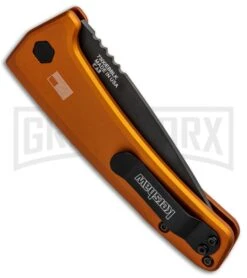 Kershaw Launch 3 Bronze Aluminum Automatic Knife - Black Plain -Grind worx Kershaw Launch 3 Auto Bronze Aluminum Black KER7300EBBLK BHQ 91253 jr side large