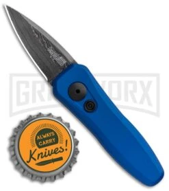 Kershaw Launch 4 Damascus Automatic Knife Blue CA Legal - Plain 12 Kershaw Launch 4 Damascus Automatic Knife Blue CA Legal - Plain -Grind worx Kershaw Launch 4 CA Legal Auto Blue Damascus 7500BLUDAM BHQ 91856 jr bottlecap large 1