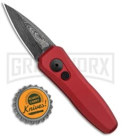 Kershaw Launch 4 Red Automatic Knife CA Legal - Damascus Plain -Grind worx Kershaw Launch 4 CA Legal Auto Red Damascus 7500RDDAM BHQ 91649 jr bottlecap large 1