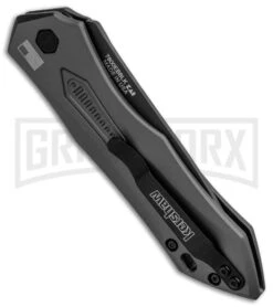 Kershaw Launch 6 Gray Automatic Knife - Black Plain 6 Kershaw Launch 6 Gray Automatic Knife - Black Plain -Grind worx Kershaw Launch 6 Auto Gray Aluminum Black KER7800GRYBLK BHQ 91252 jr side large