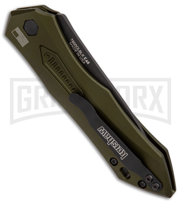 Kershaw Launch 6 OD Green Automatic Knife - Black Plain 2 Kershaw Launch 6 OD Green Automatic Knife - Black Plain - Image 2