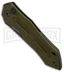 Kershaw Launch 6 OD Green Automatic Knife - Black Plain 6 Kershaw Launch 6 OD Green Automatic Knife - Black Plain -Grind worx Kershaw Launch 6 Olive Black BHQ 89519 er spine large