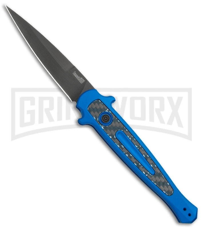 Kershaw Launch 8 Stiletto Automatic Knife Blue/CF (3.5" Stonewash) 1 Kershaw Launch 8 Stiletto Automatic Knife Blue/CF (3.5" Stonewash)