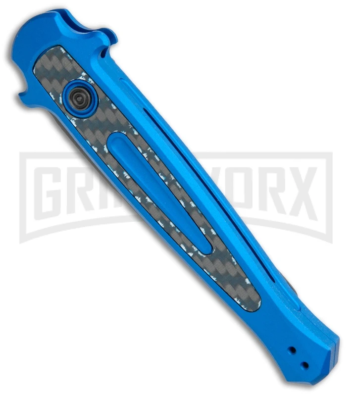 Kershaw Launch 8 Stiletto Automatic Knife Blue/CF (3.5" Stonewash) 2 Kershaw Launch 8 Stiletto Automatic Knife Blue/CF (3.5" Stonewash) - Image 2