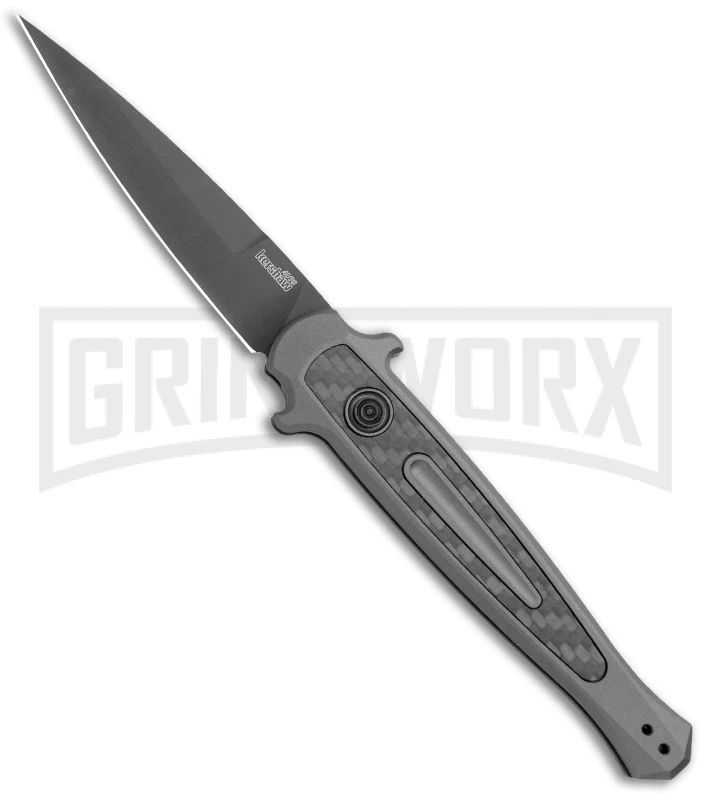 Kershaw Launch 8 Stiletto Automatic Knife Gray/CF (3.5" Black) 1 Kershaw Launch 8 Stiletto Automatic Knife Gray/CF (3.5" Black)