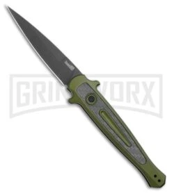 Kershaw Launch 8 Stiletto Automatic Knife Green/CF (3.5" Black)