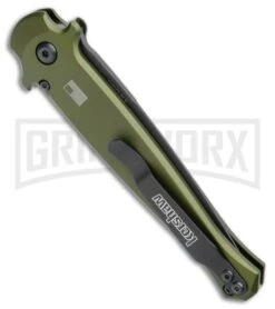 Kershaw Launch 8 Stiletto Automatic Knife Green/CF (3.5" Black) 6 Kershaw Launch 8 Stiletto Automatic Knife Green/CF (3.5" Black) -Grind worx Kershaw Launch 8 Stiletto Auto Green CF Black KER7150OLBLK BHQ 109602 jr side large