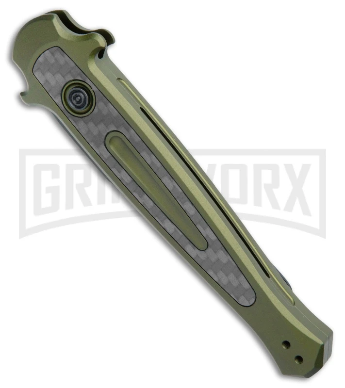 Kershaw Launch 8 Stiletto Automatic Knife Green/CF (3.5" Black) 2 Kershaw Launch 8 Stiletto Automatic Knife Green/CF (3.5" Black) - Image 2