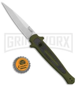 Kershaw Launch 8 Stiletto Automatic Knife Green/CF (3.5" Stonewash) 7 Kershaw Launch 8 Stiletto Automatic Knife Green/CF (3.5" Stonewash) -Grind worx Kershaw Launch 8 Stiletto Auto Green CF SW KER7150OLSW BHQ 105833 jr bottlecap large 1