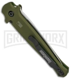 Kershaw Launch 8 Stiletto Automatic Knife Green/CF (3.5" Stonewash) 6 Kershaw Launch 8 Stiletto Automatic Knife Green/CF (3.5" Stonewash) -Grind worx Kershaw Launch 8 Stiletto Auto Green CF SW KER7150OLSW BHQ 105833 jr side large 1