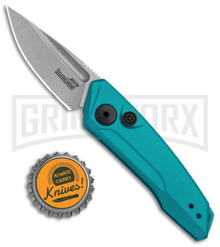 Kershaw Launch 9 Teal Automatic Knife CA Legal - Stonewash Plain 4 Kershaw Launch 9 Teal Automatic Knife CA Legal - Stonewash Plain - Image 4