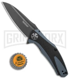 Kershaw Natrix Sub-Frame Lock Knife Blue G-10/Carbon Fiber Gray -Grind worx Kershaw Natrix Blue G10 CF Gray BHQ 80570 er bottlecap large 1