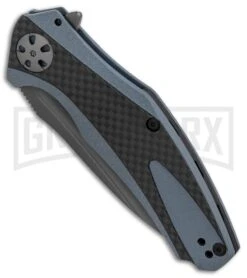 Kershaw Natrix Sub-Frame Lock Knife Blue G-10/Carbon Fiber Gray -Grind worx Kershaw Natrix Blue G10 CF Gray BHQ 80570 er spine large