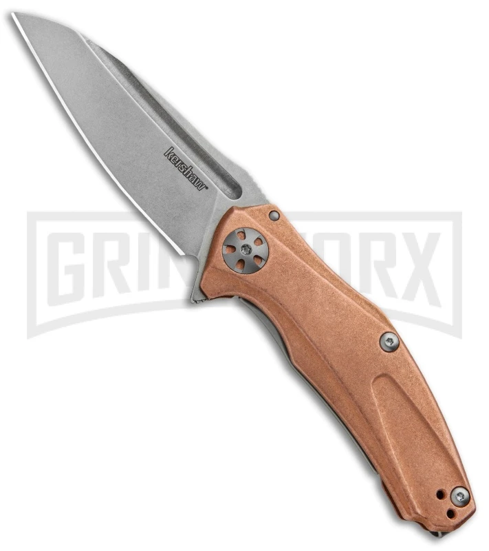 Kershaw Mini Natrix Sub-Frame Lock Knife Copper - Stonewash D2 1 Kershaw Mini Natrix Sub-Frame Lock Knife Copper - Stonewash D2
